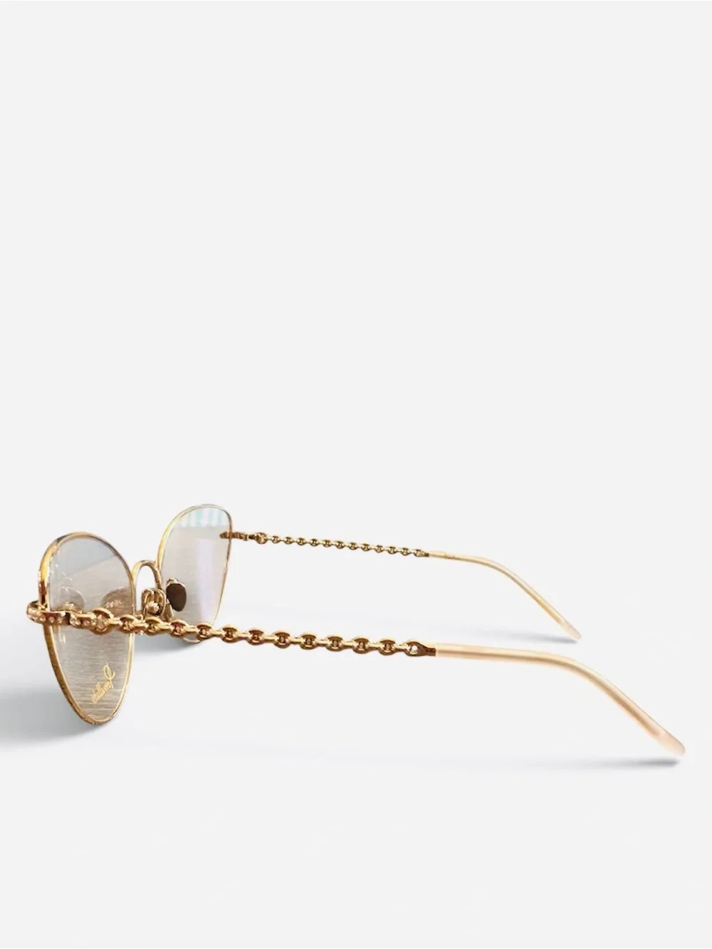 Pomellato Eyeglasses PM0104 Metal Gold Cat Eye Swarovski Stone 58-140 Authentic